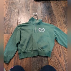 Green Quarter-Zip Sweatshirt, Grey And Green Pullover